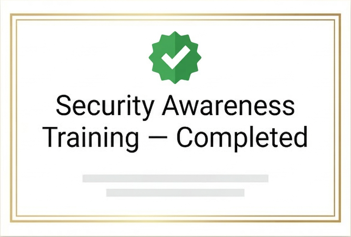 Security training certificate